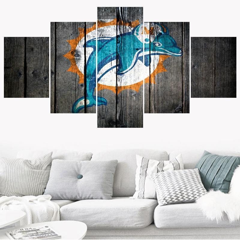 Miami Dolphins Logo Poster 2 Football – Canvas Wall Art