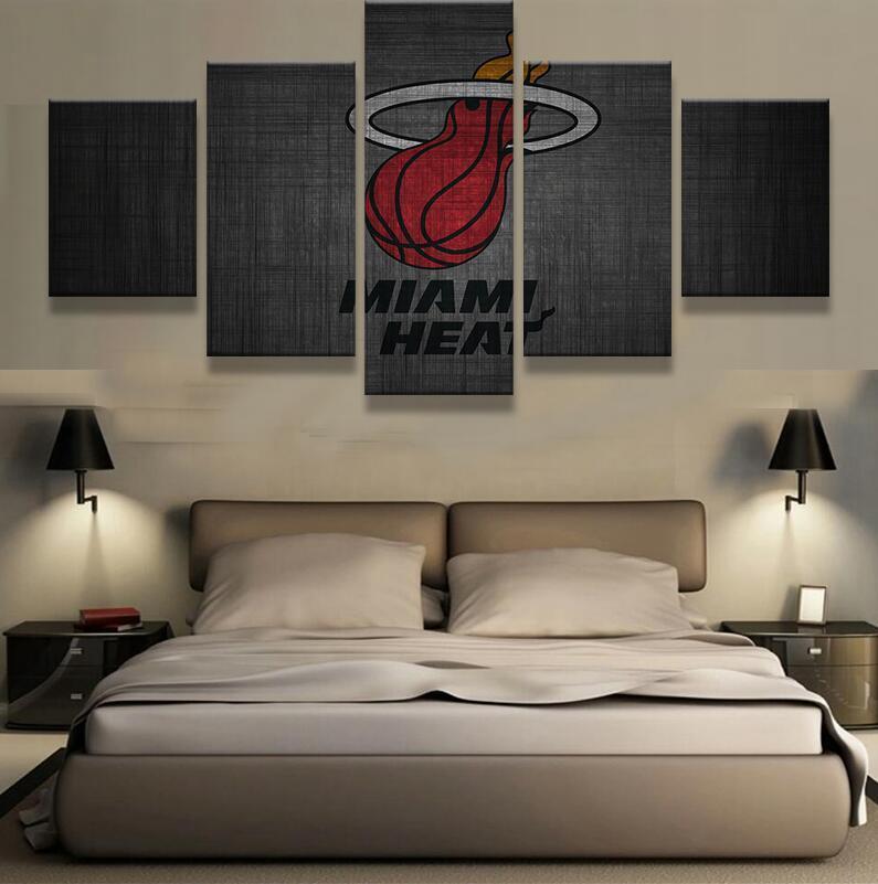 Miami Heat Basketball Team Sport Canvas Wall Art