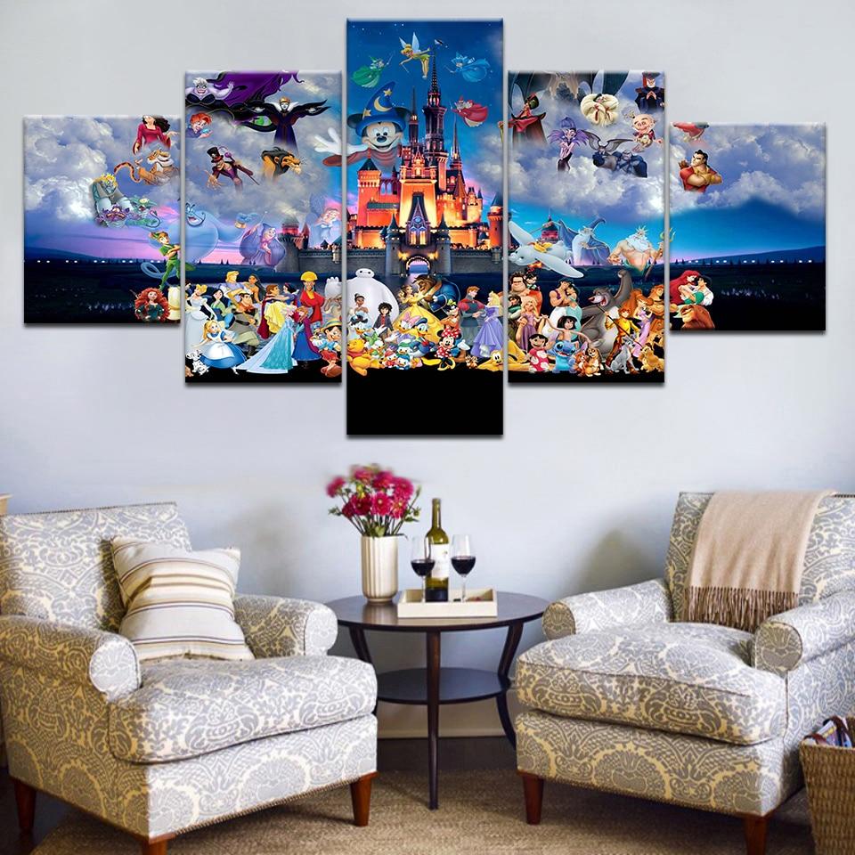 Mickey Mouse Castle Cartoon – Canvas Wall Art