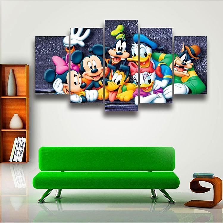 Mickey Pluto Donald Daisy Goofy Cartoon – Canvas Wall Art