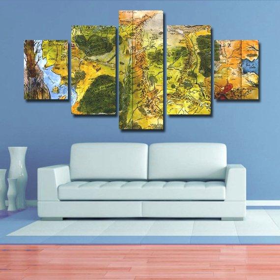Middle Earth Map – Movie Canvas Wall Art