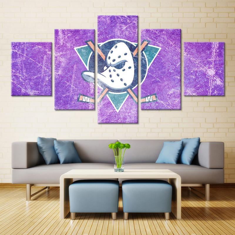 Mighty Ducks Of Anaheim NHL Team Purple – Sport Canvas Wall Art
