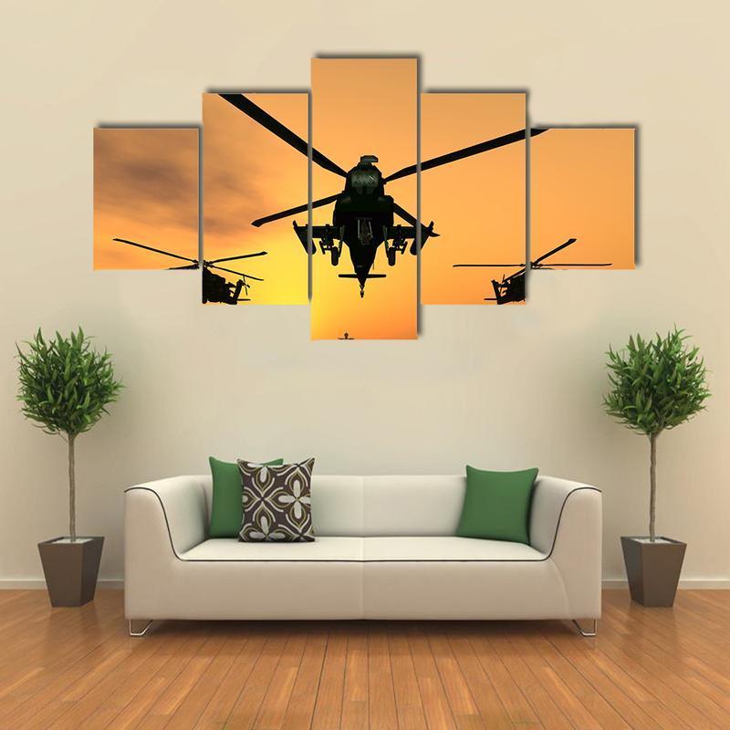 Military Apache Helicopter Aircraft – Army Canvas Wall Art