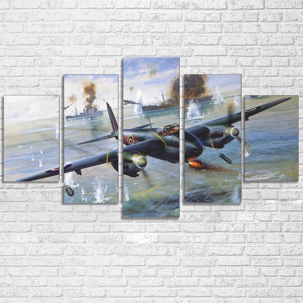 Military Fighter Bomber Aircraft Vintage – Aircraft Canvas Wall Art