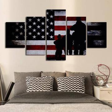 Military Flag 1- Army Canvas Wall Art