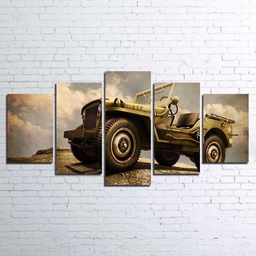 Military Jeep Ww2 Army Automative – Canvas Wall Art