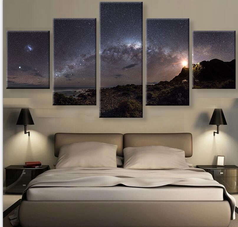 Milky Way And Aurora Lights – Nature Canvas Wall Art