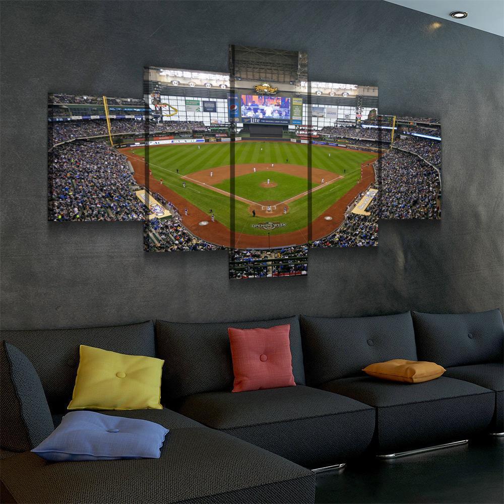 Miller Park Milwaukee Brewers Baseball Canvas Wall Art