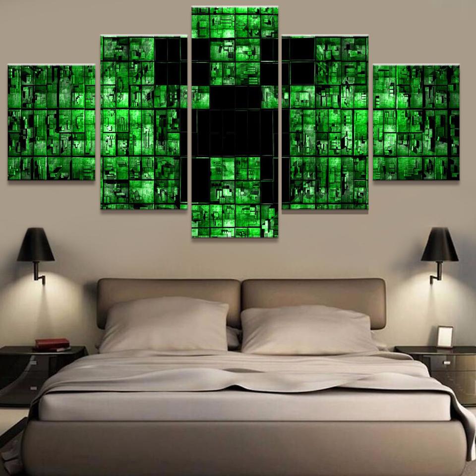 Minecraft Abstract Game Printed Gaming Canvas Wall Art