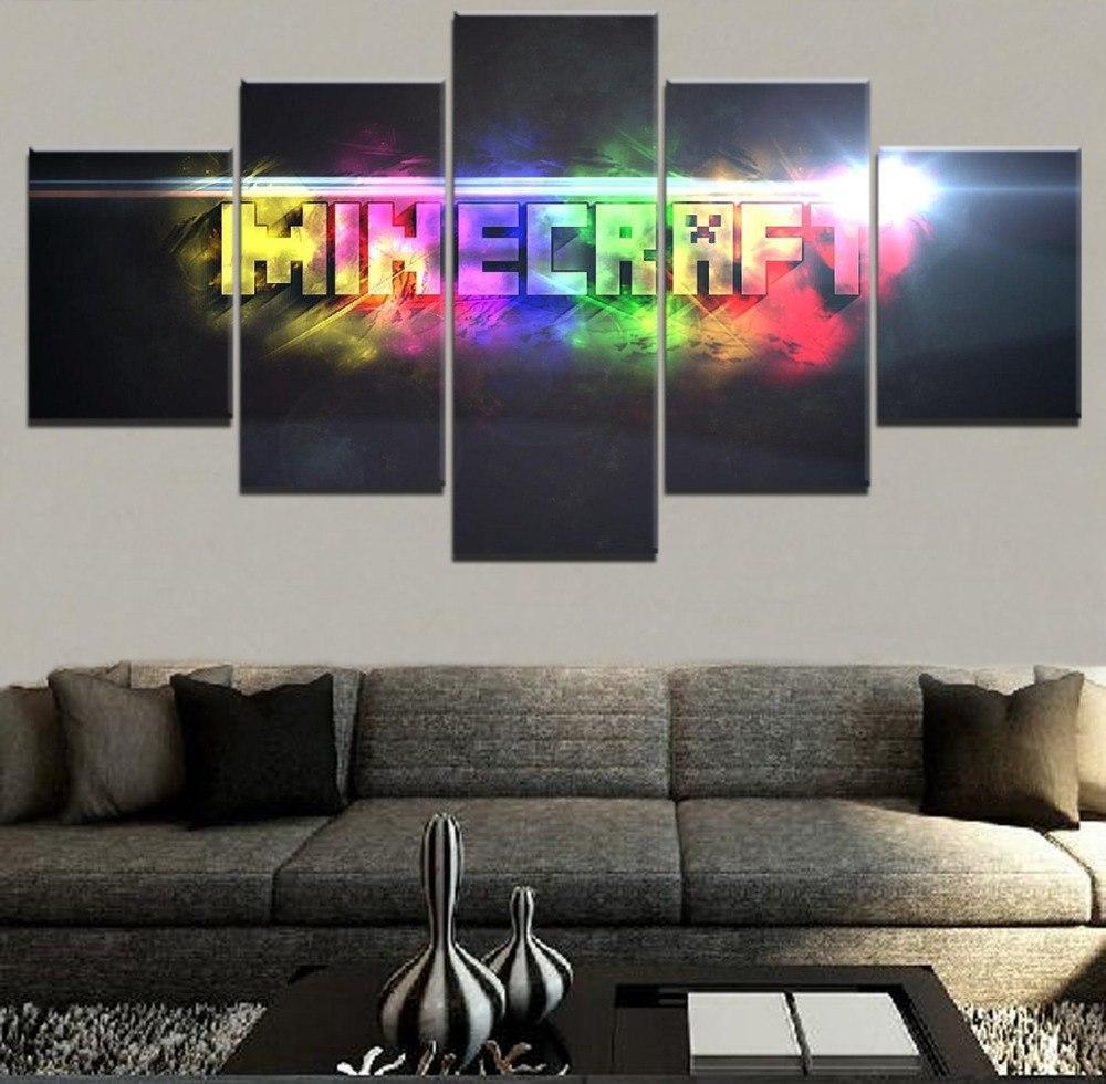 Minecraft Colorful Poster Gaming – Canvas Wall Art