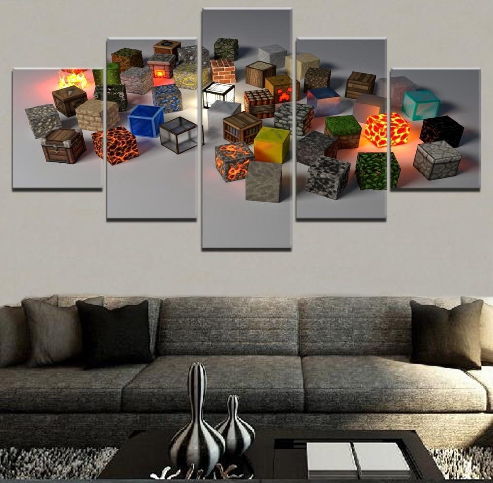 Minecraft Lot Of Block Gaming – Canvas Wall Art