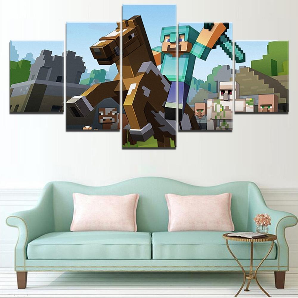 Minecraft Ride Horse Gaming – Canvas Wall Art