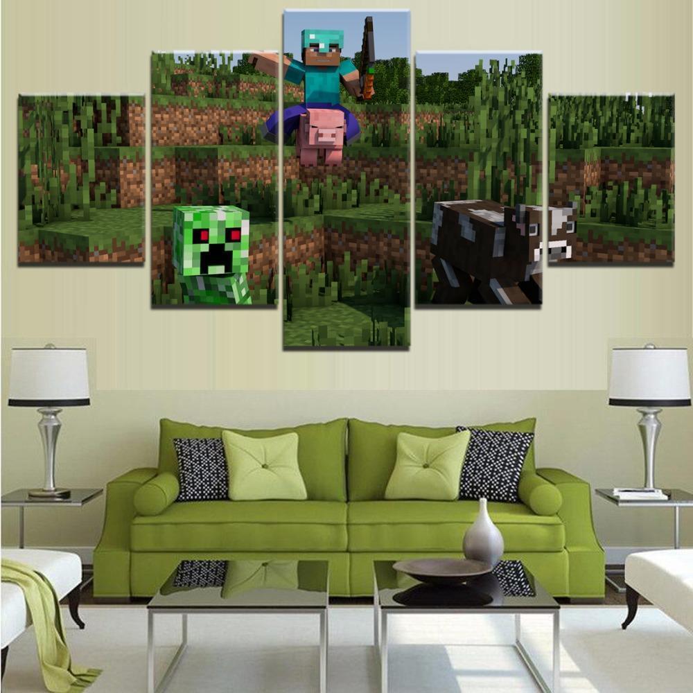 Minecraft The Attack Gaming Canvas Wall Art