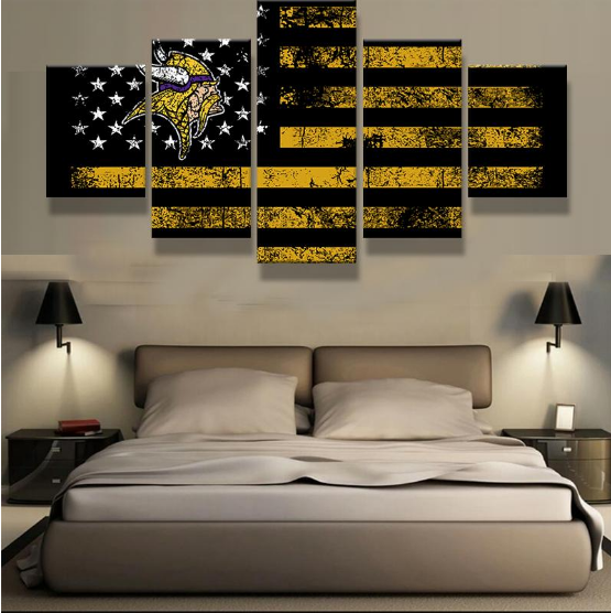 Minnesota Vikings Flag Logo – Sport Canvas Wall Art