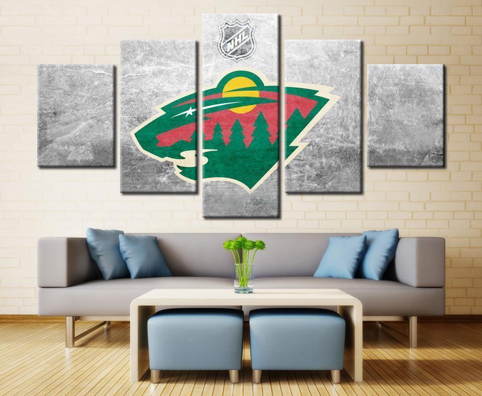 Minnesota Wild Logo 1 Ice Hockey – Canvas Wall Art