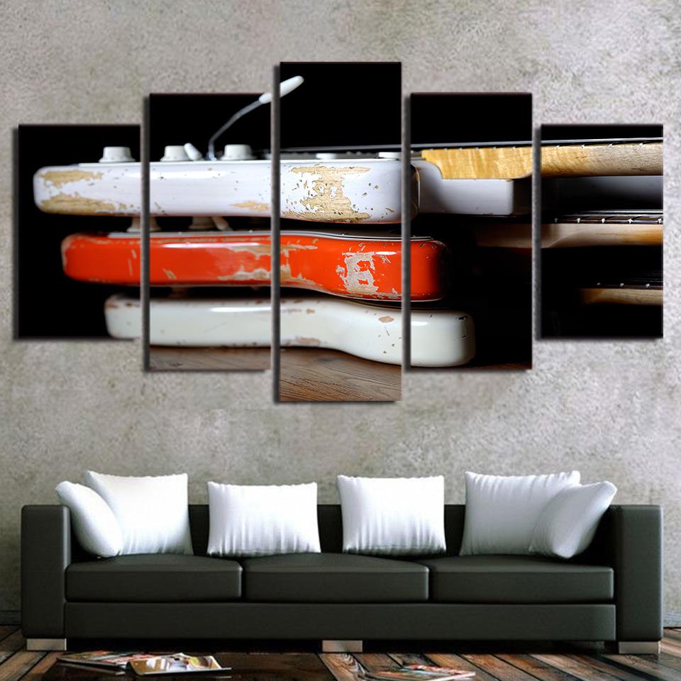 Modern Wooden Vintage Classical – Music Canvas Wall Art
