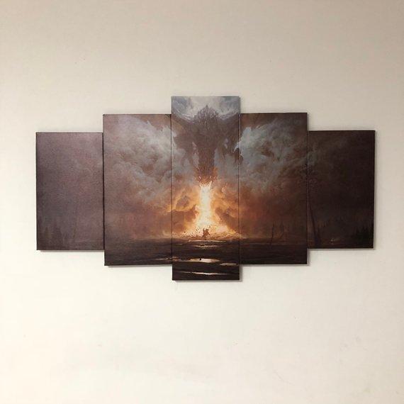 Modular Dragon – Abstract Animal Canvas Wall Art