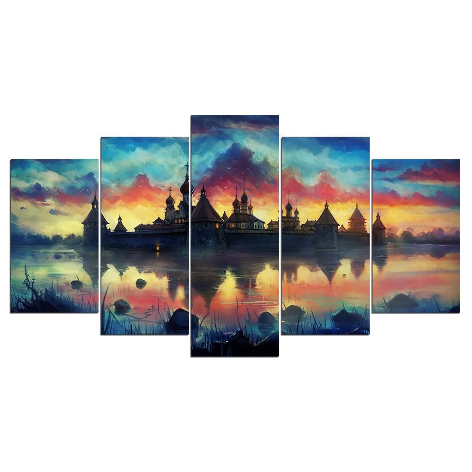 Monastery Sky Scenery – Nature Canvas Wall Art