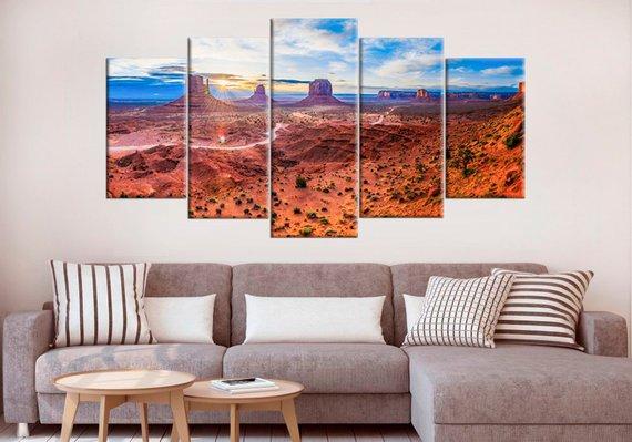 Monument Valley Arizona Utah Landscape Usa – Nature Canvas Wall Art