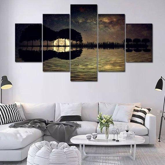Moon And Sea 2 – Nature Canvas Wall Art