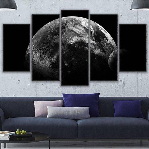 Moon Earth – Space Canvas Wall Art