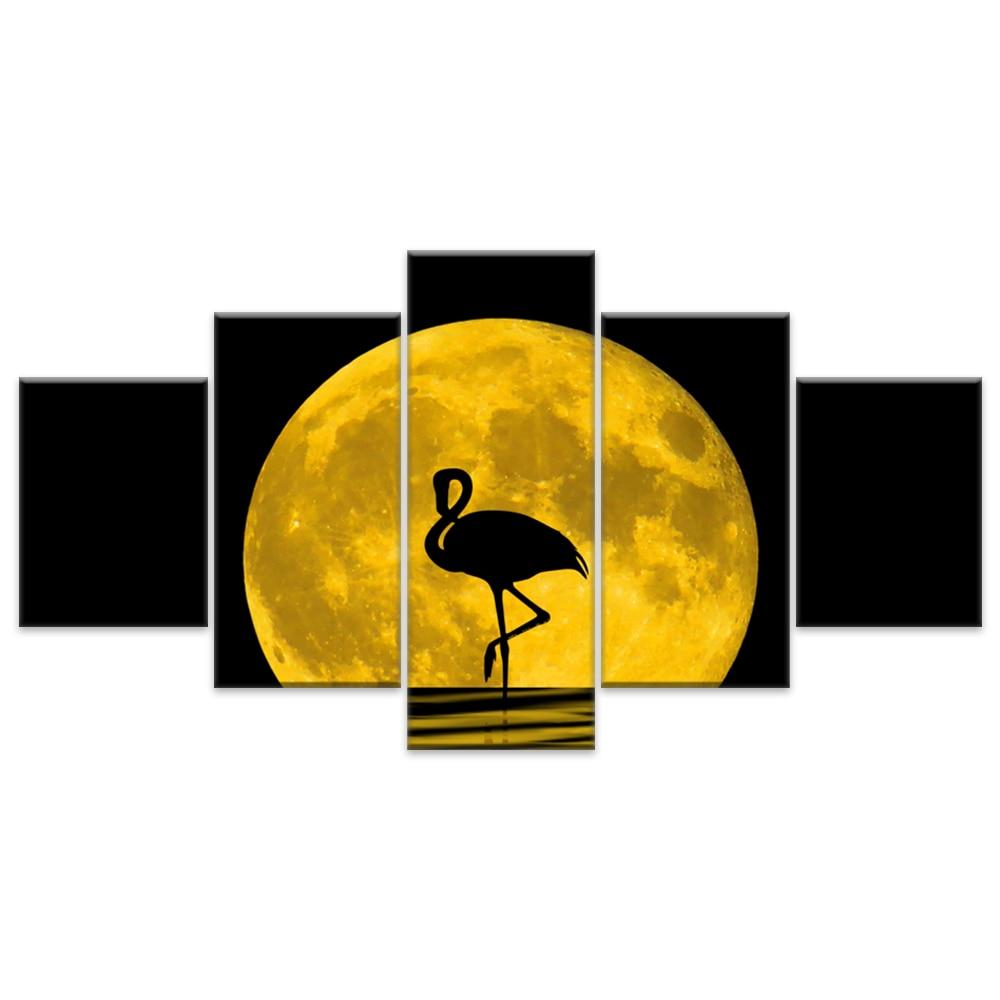 Moon Flamingos – Animal Canvas Wall Art