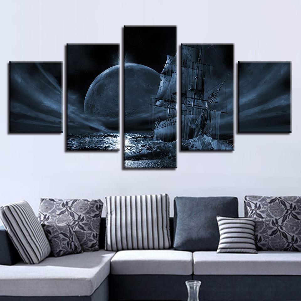 Moon Night – Space Canvas Wall Art