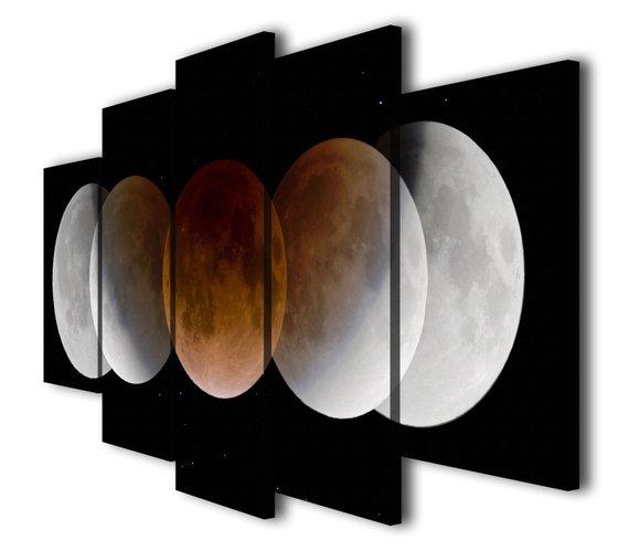 Moon Phases Landscape – Space Canvas Wall Art