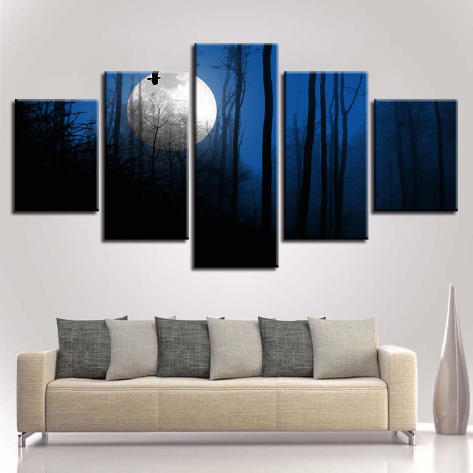 Moon Tree Landscape – Nature Canvas Wall Art