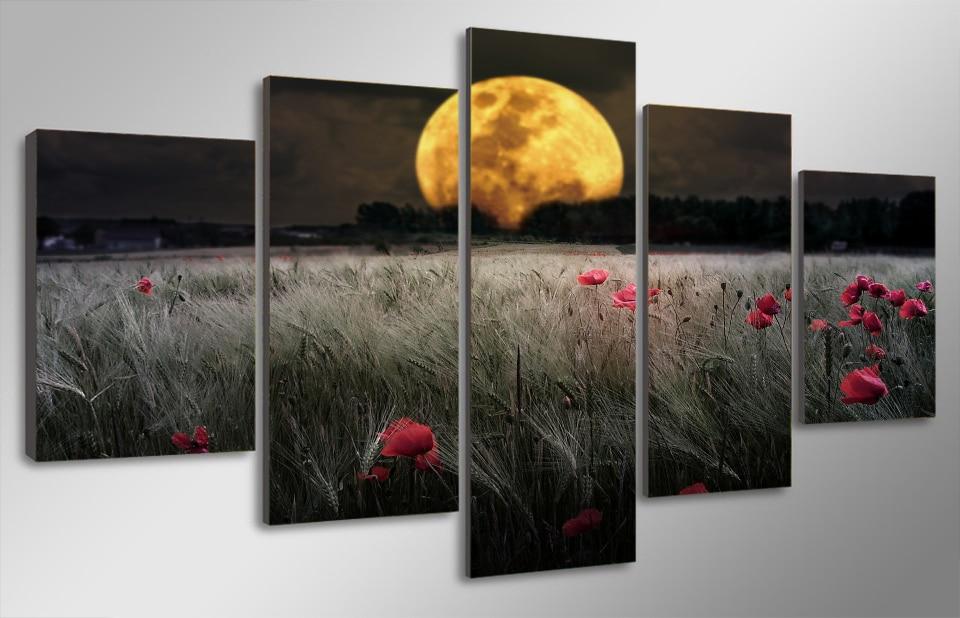 Moonlight Flowers – Nature Canvas Wall Art