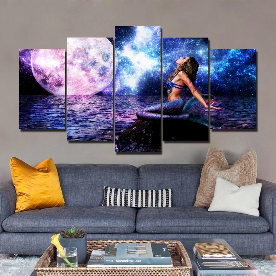 Moonlight Mermaid – Nature Canvas Wall Art