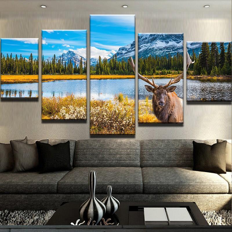 Moose French Canada – Nature Canvas Wall Art