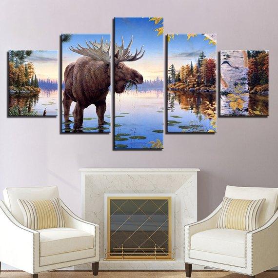 Moose Lake 01 – Animal Canvas Wall Art
