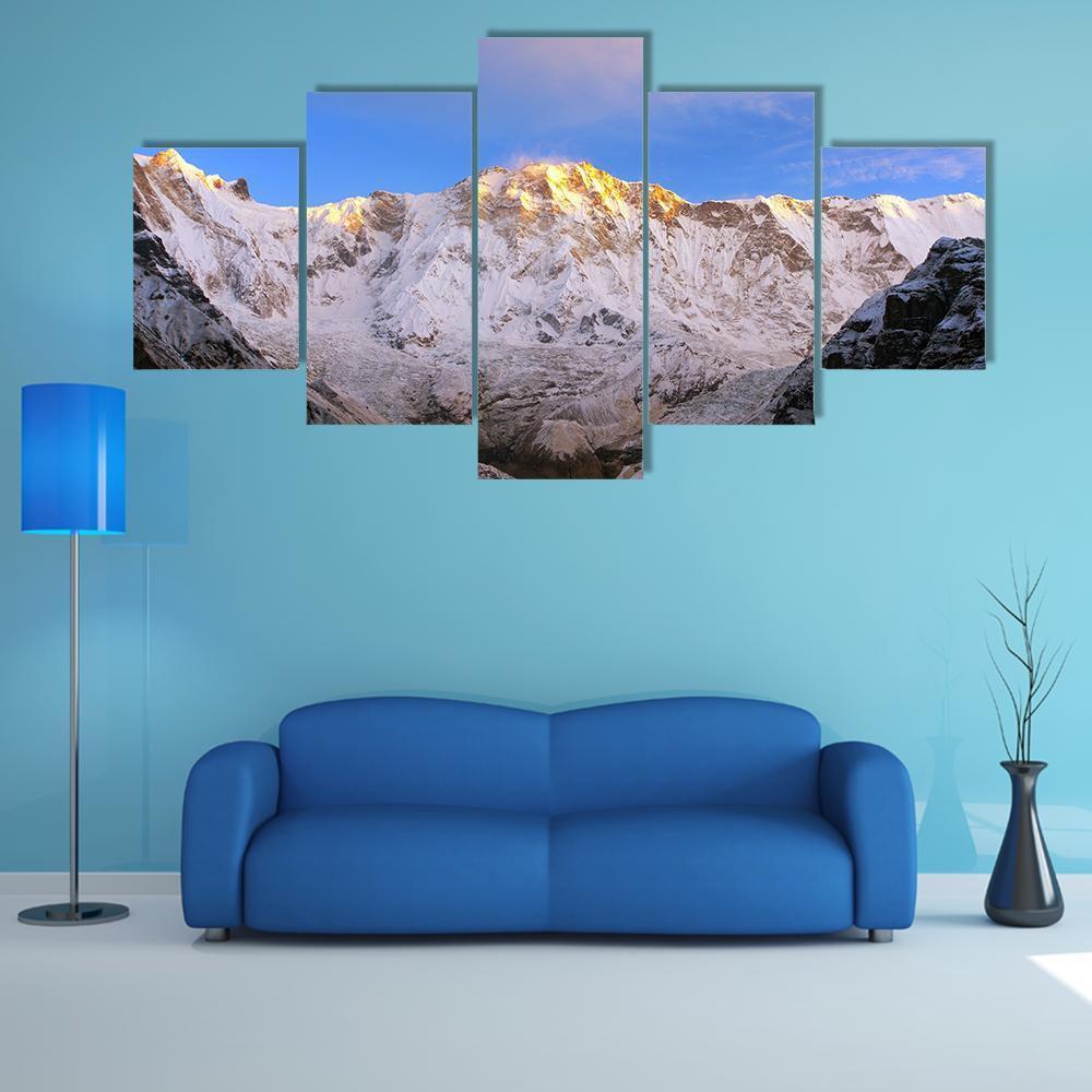 Morning View Of Mount Annapurna – Nature Canvas Wall Art