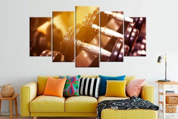 Motivation Crossfit Barbell Workout Gym Bodybuilding – Sport Canvas Wall Art
