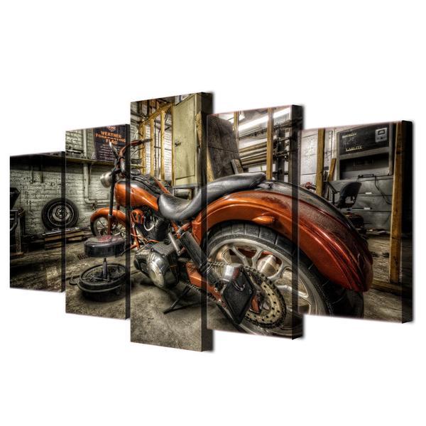 Motorcycle Chopper Wide Tire – Automative Canvas Wall Art