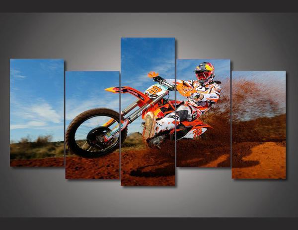 Motorcycle Racing Dirt Bike Rider Racing – Sport Canvas Wall Art