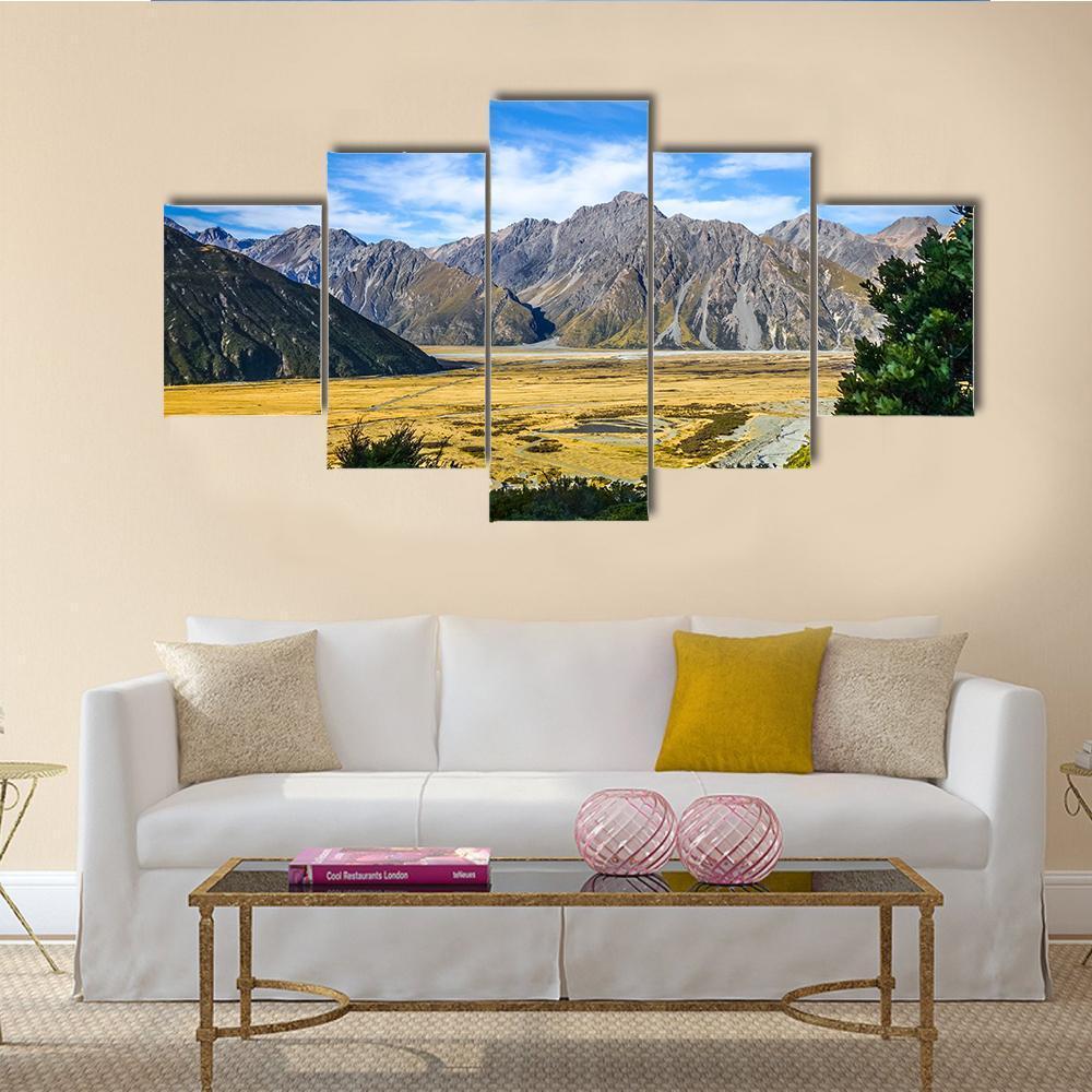 Mount Cook Valley Alpine Landscape – Nature Canvas Wall Art