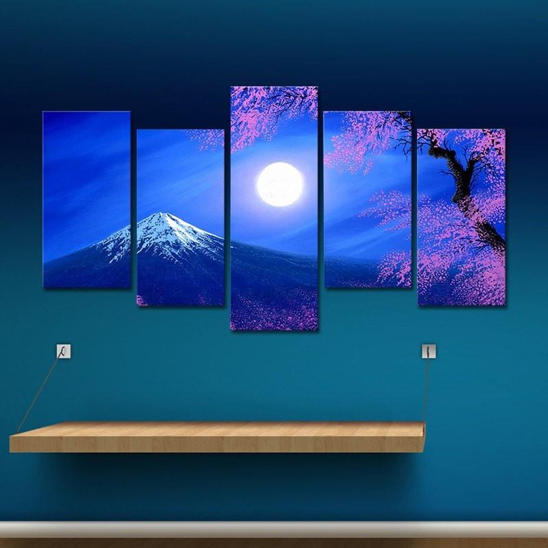 Mount Fuji Cherry Blossom Landscape – Nature Canvas Wall Art