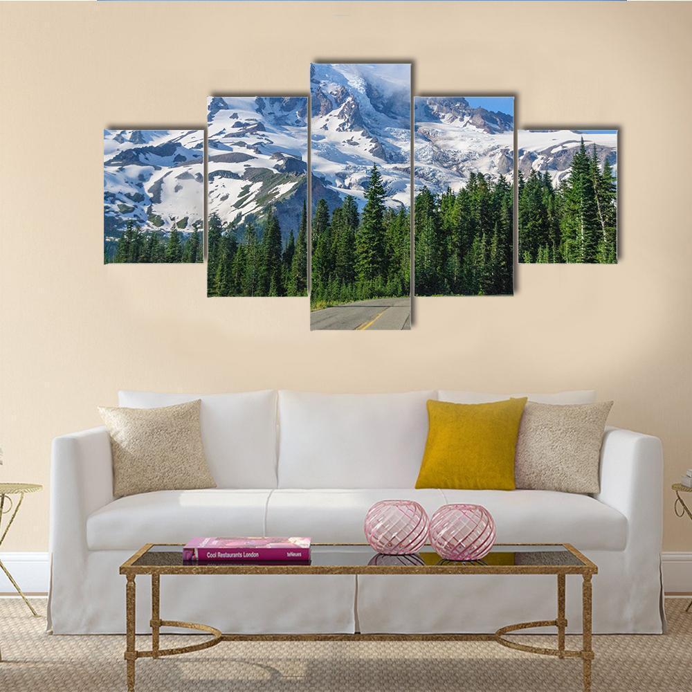 Mount Rainier From Near The Paradise Area – Nature Canvas Wall Art