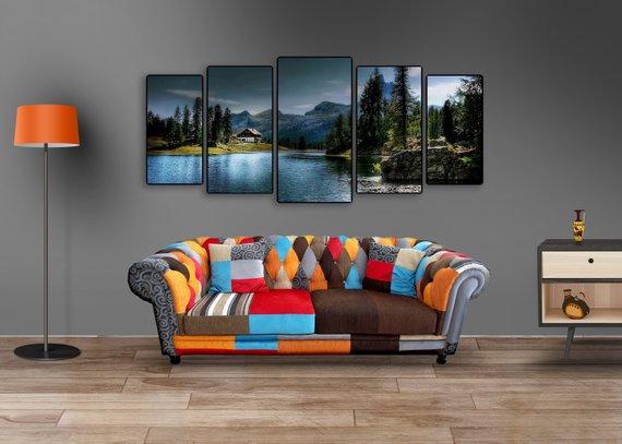 Mountain Adventure Lake Scene – Nature Canvas Wall Art