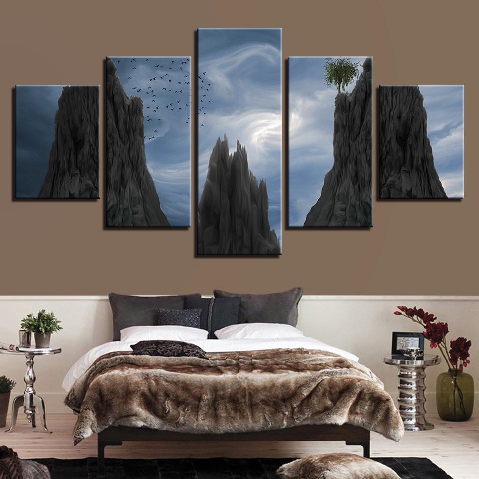 Mountain Cloud Bird – Nature Canvas Wall Art