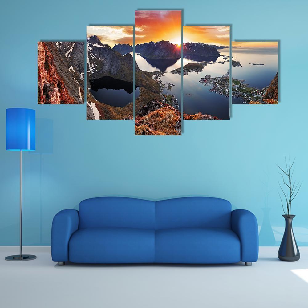 Mountain Coast Landscape At Sunset – Nature Canvas Wall Art