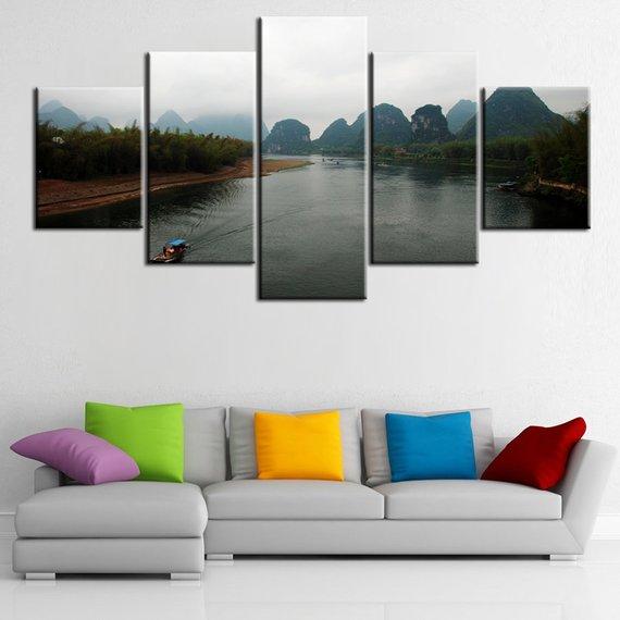 Mountain Forest Lake – Nature Canvas Wall Art