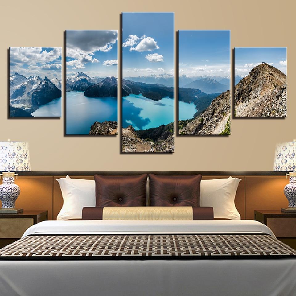 Mountain Lake Blue – Nature Canvas Wall Art