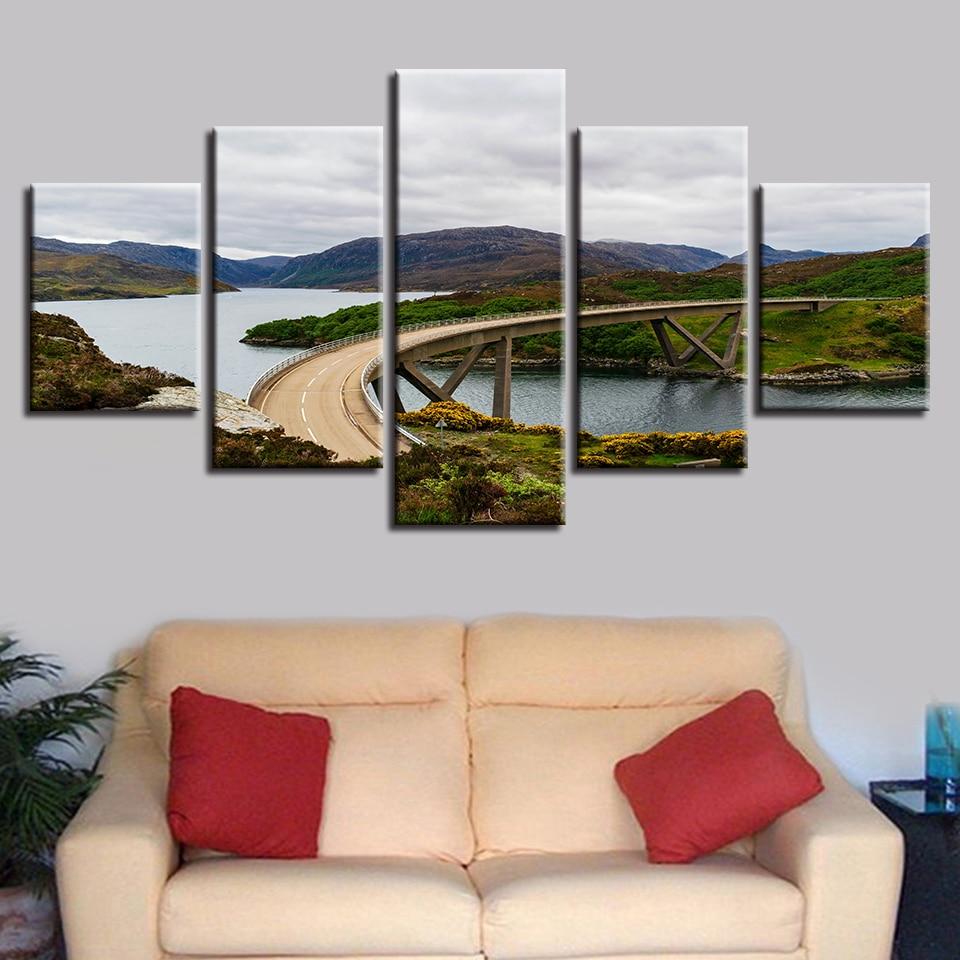 Mountain Lake Highway – Nature Canvas Wall Art
