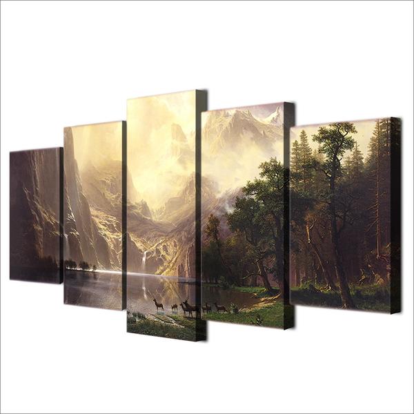 Mountain Lake Landscape – Nature Canvas Wall Art