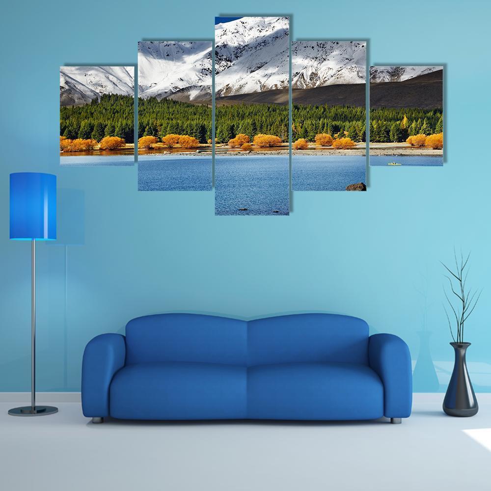 Mountain Landscape With Lake Tekapo – Nature Canvas Wall Art