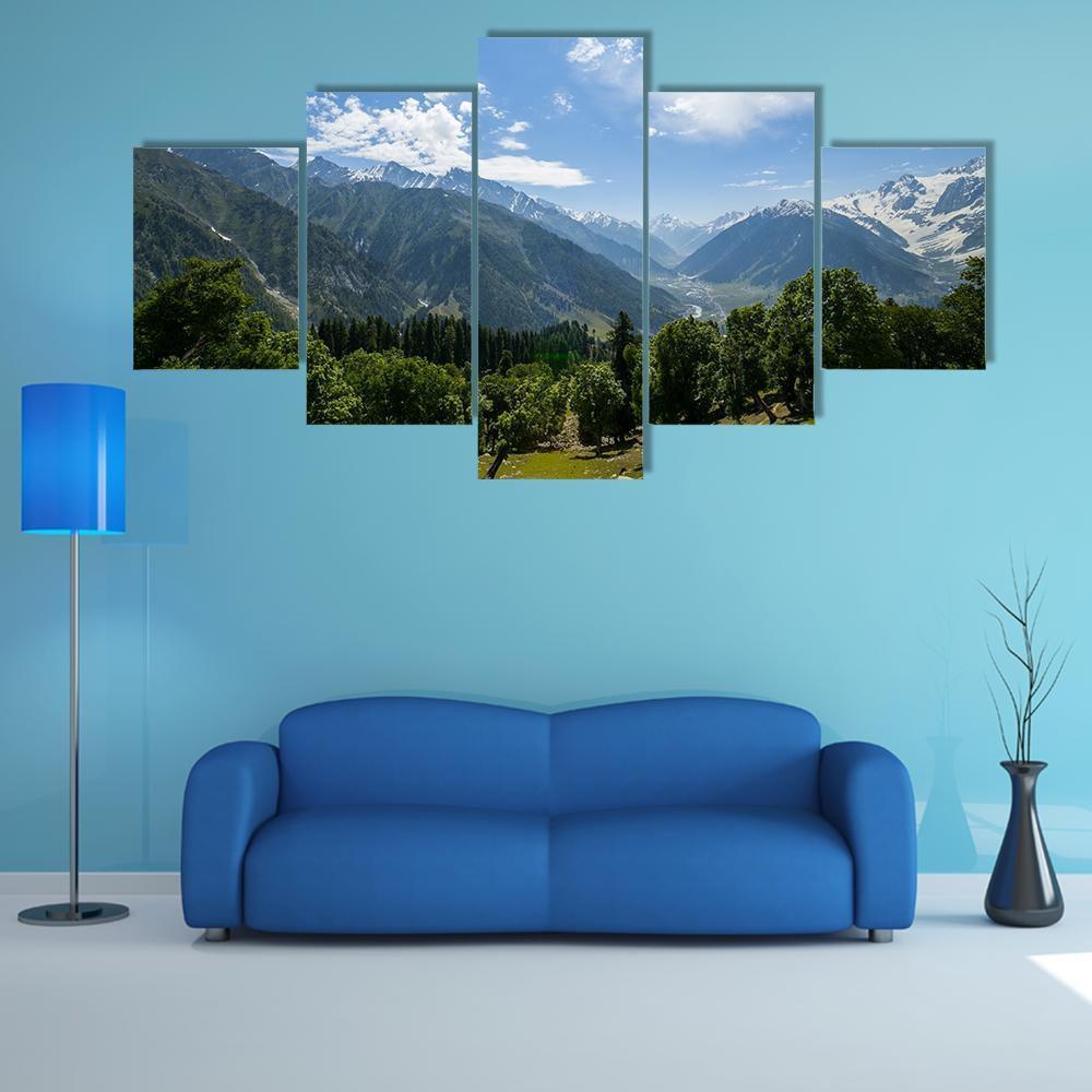 Mountain Range With Forest – Nature Canvas Wall Art