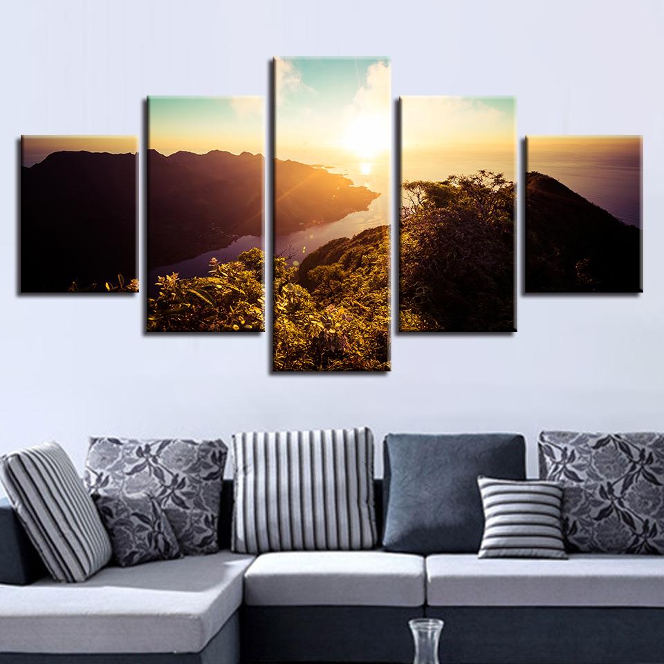 Mountain River Sunset 2 – Nature Canvas Wall Art